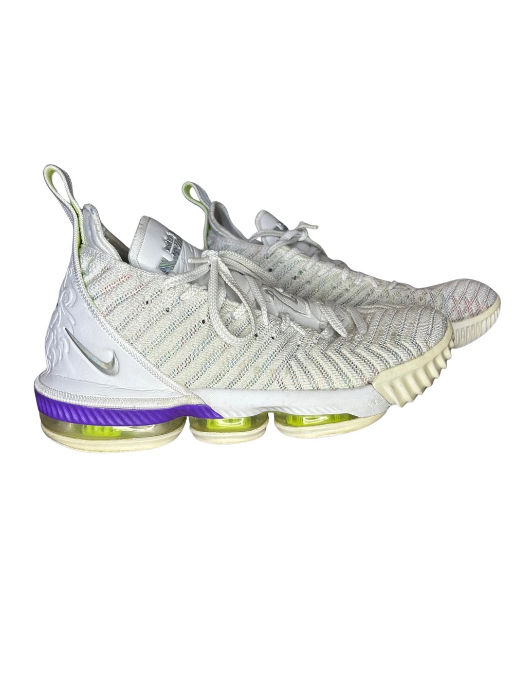 Nike White “Buzz Lightyear” Knit Basketball Shoes